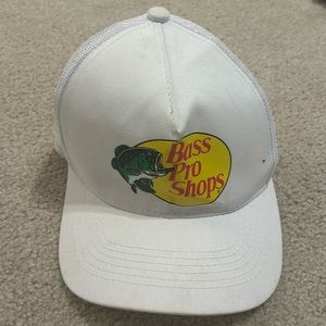 White bass pro shop hat